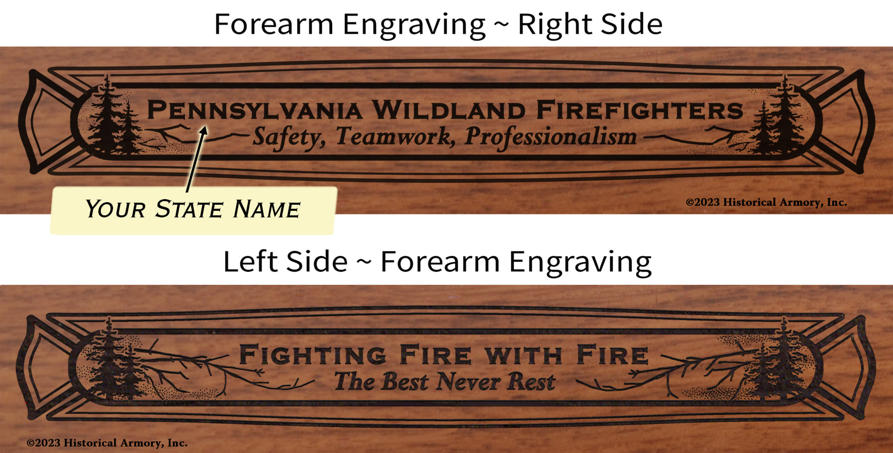Wildland Firefighter Engraved Rifle Forearm