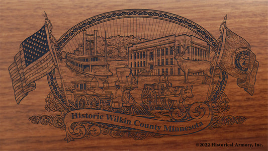 Wilkin County Minnesota Engraved Rifle Buttstock