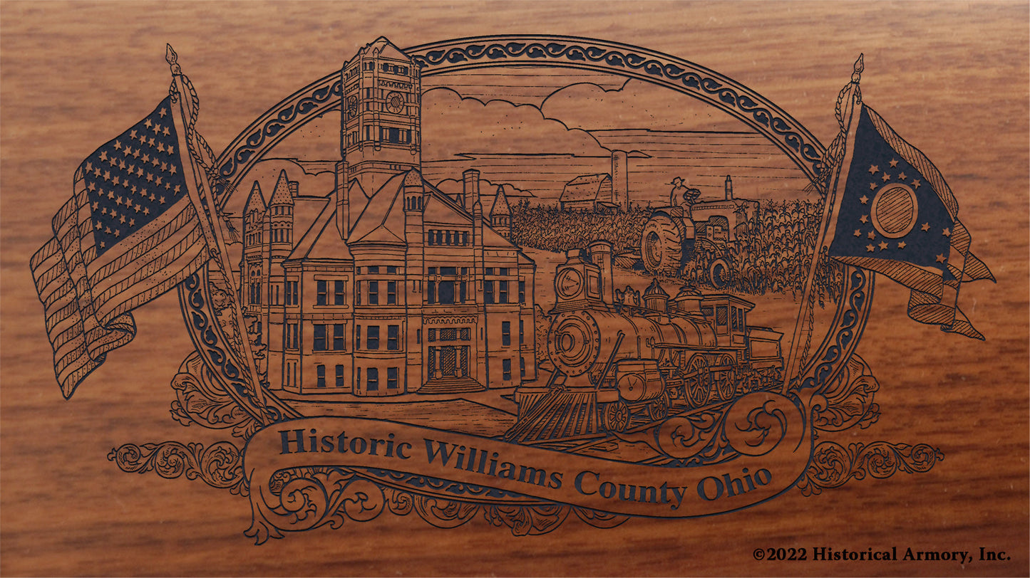 Williams County Ohio Engraved Rifle Buttstock