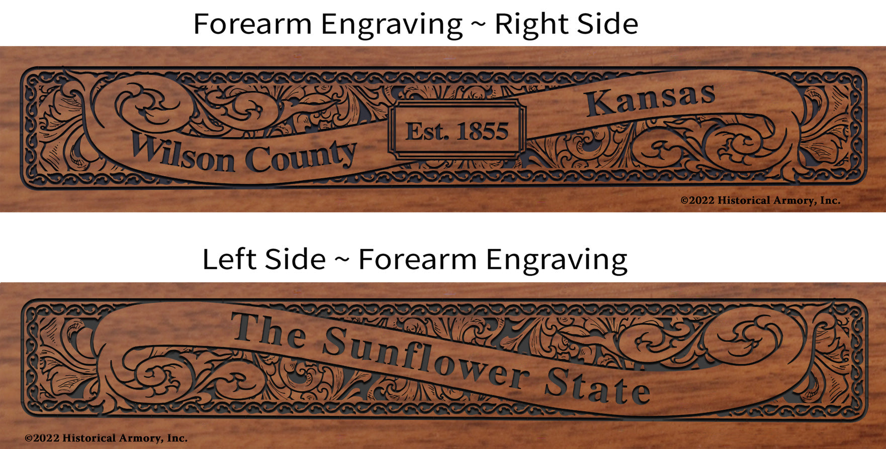 Wilson County Kansas Engraved Rifle Forearm