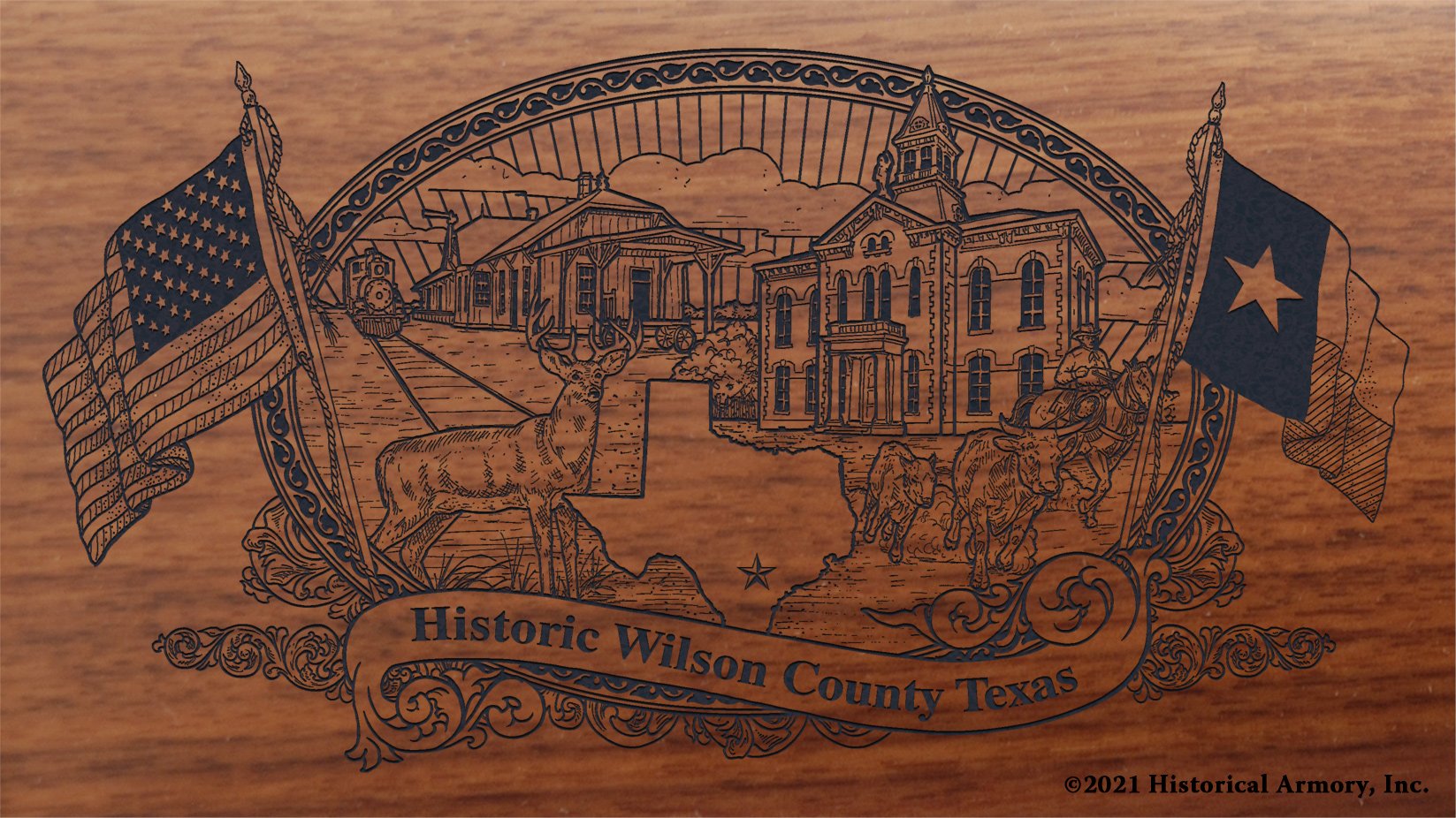 Engraved artwork | History of Wilson County Texas | Historical Armory