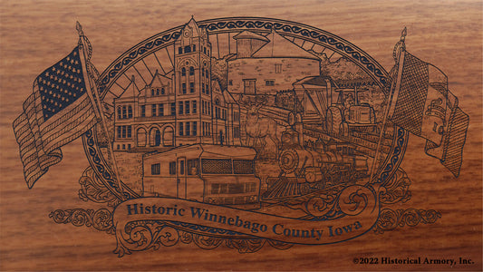 Winnebago County Iowa Engraved Rifle Buttstock