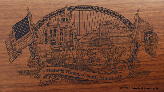 Winona County Minnesota Engraved Rifle Buttstock
