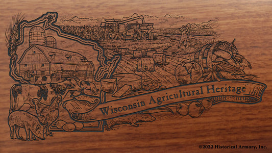Wisconsin Agricultural Heritage Engraved Rifle Buttstock