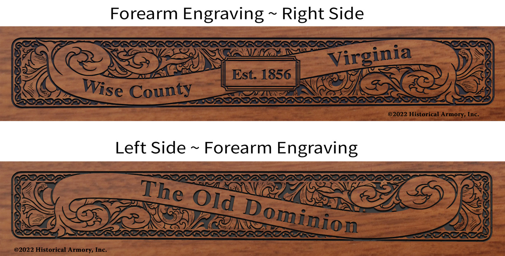 Wise County Virginia Engraved Rifle Forearm