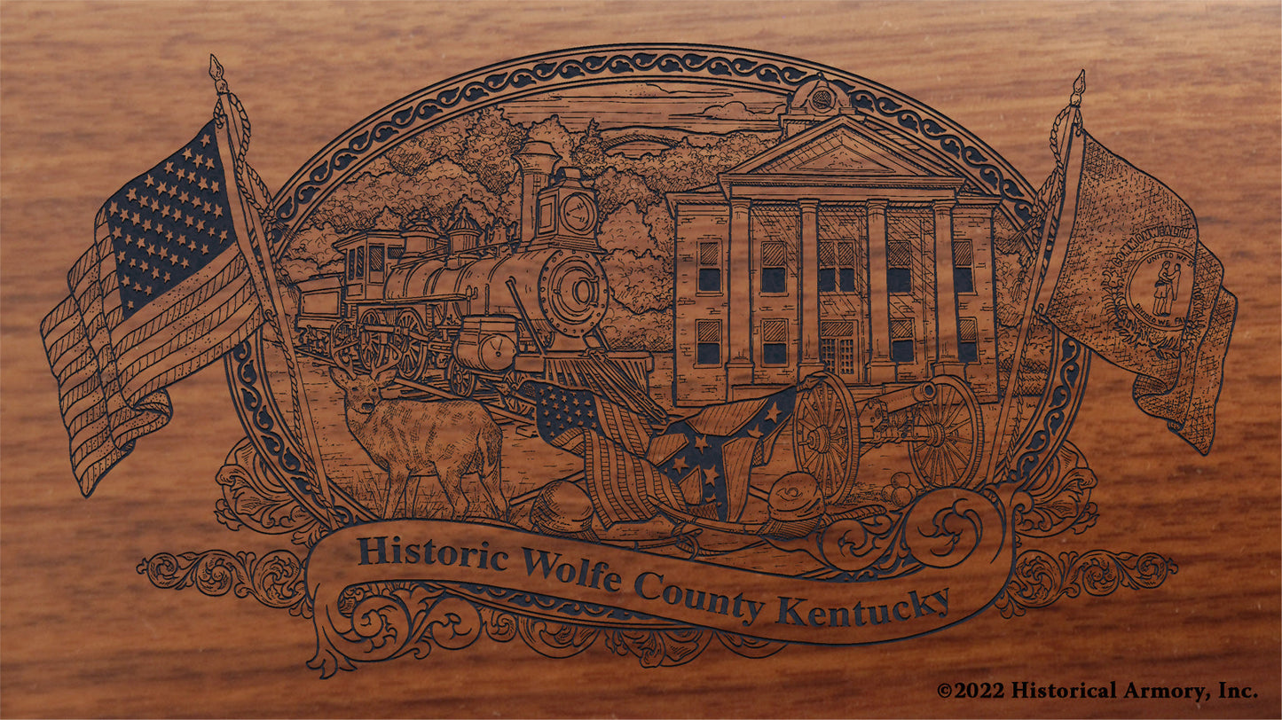 Wolfe County Kentucky Engraved Rifle Buttstock