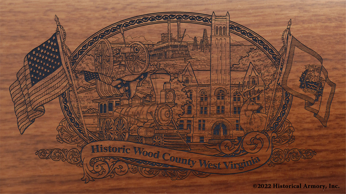 Wood County West Virginia Engraved Rifle Buttstock