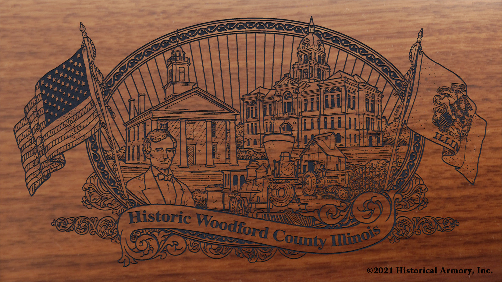 Engraved artwork | History of Woodford County Illinois | Historical Armory