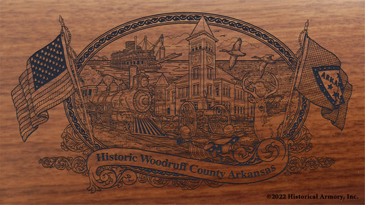 Woodruff County Arkansas Engraved Rifle Buttstock