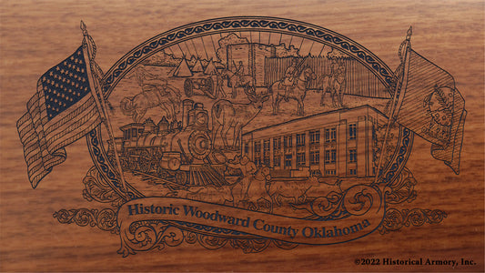 Woodward County Oklahoma Engraved Rifle Buttstock