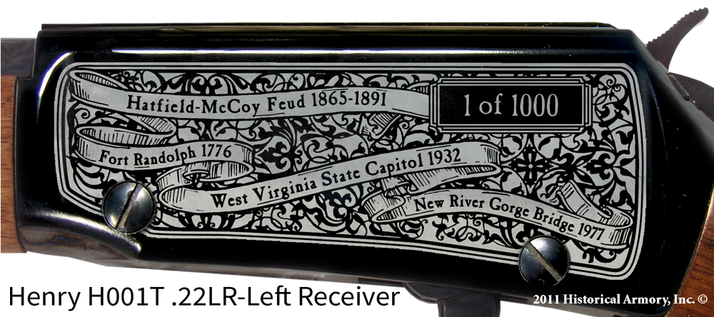 West Virginia State Pride Engraved H00T Receiver detail Henry Rifle