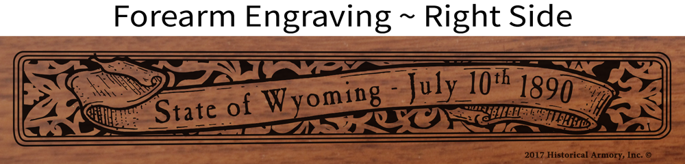 Wyoming State Pride Engraved Henry Rifle - Forearm Detail