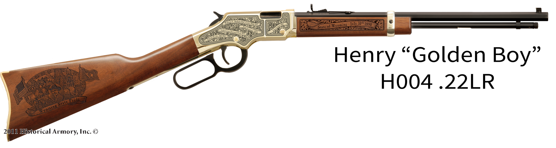 Wyoming State Pride Engraved Golden Boy Henry Rifle