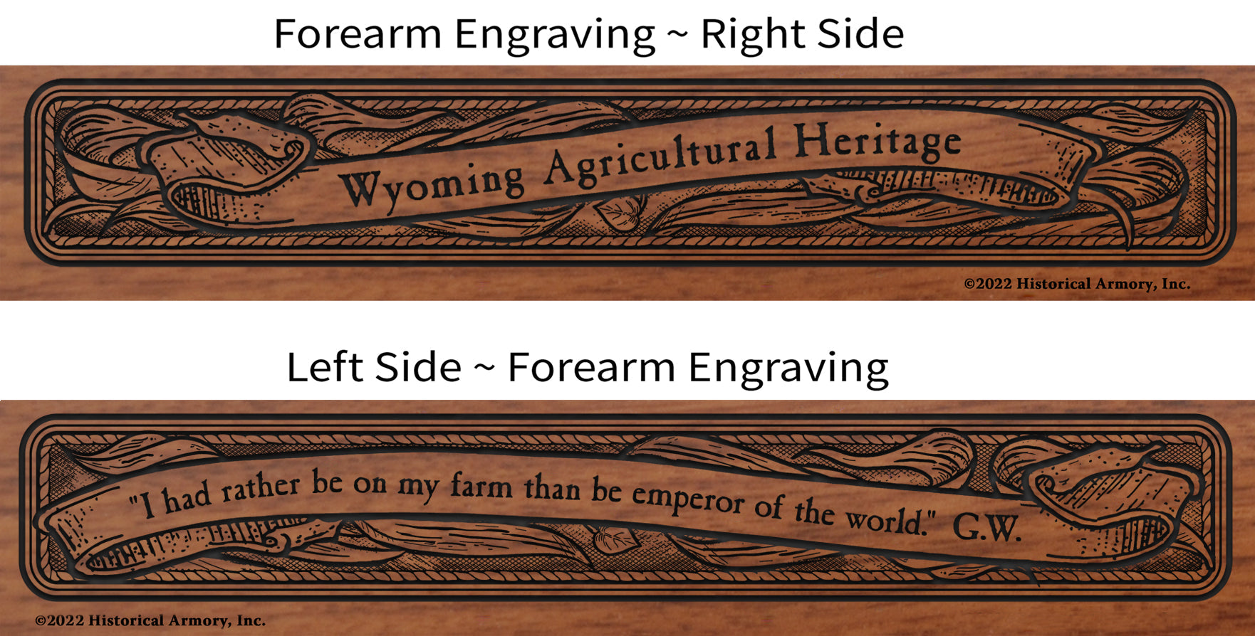 Wyoming Agricultural Heritage Engraved Rifle Forearm