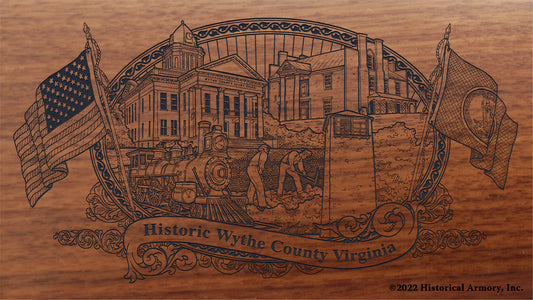 Wythe County Virginia Engraved Rifle Buttstock