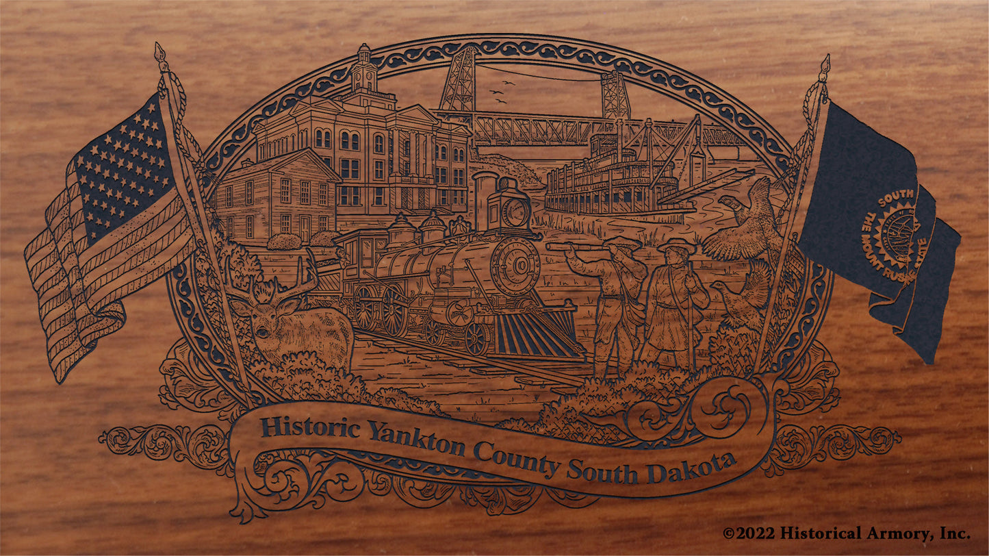 Yankton County South Dakota Engraved Rifle Buttstock