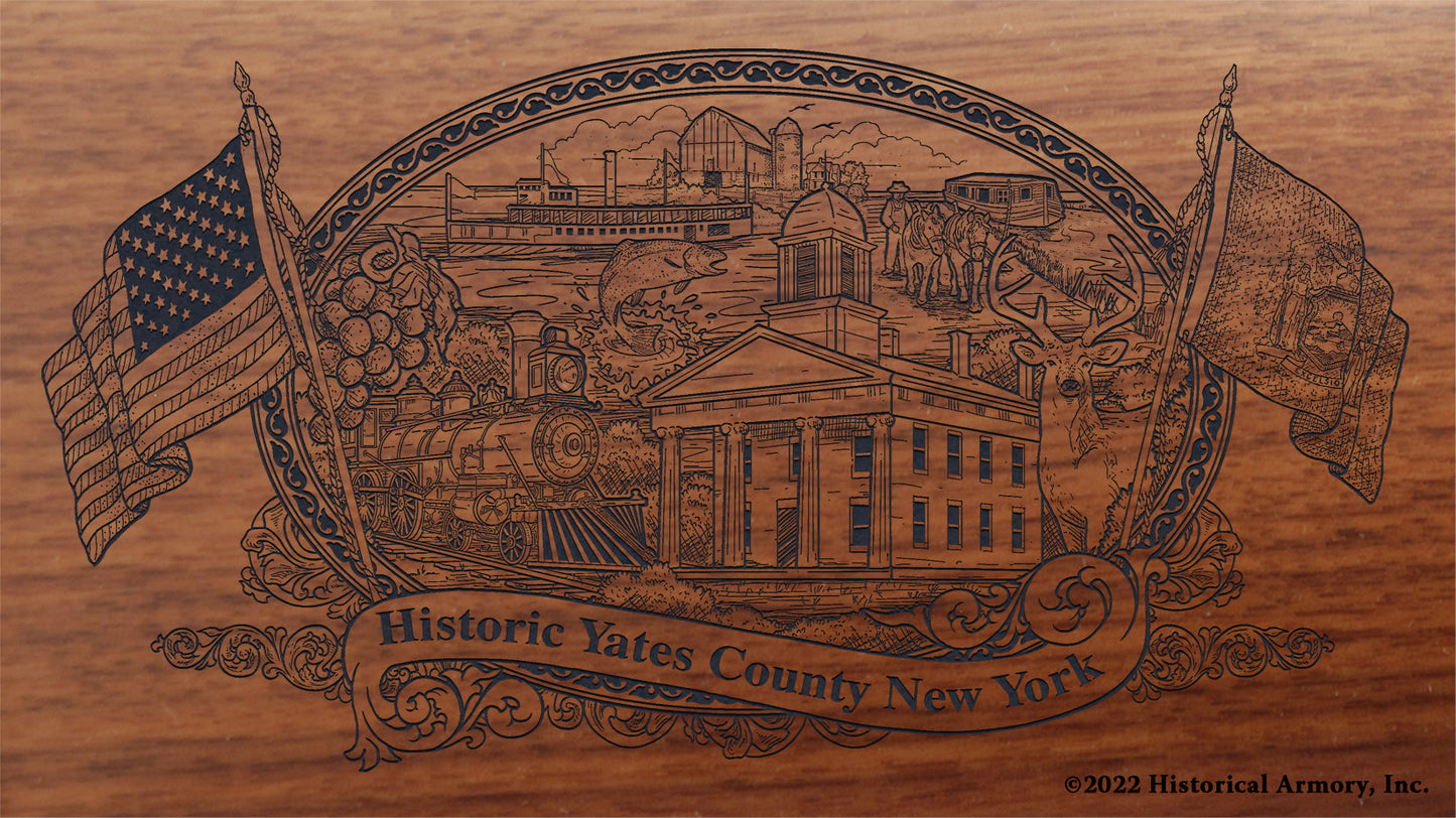 Yates County New York Engraved Rifle Buttstock