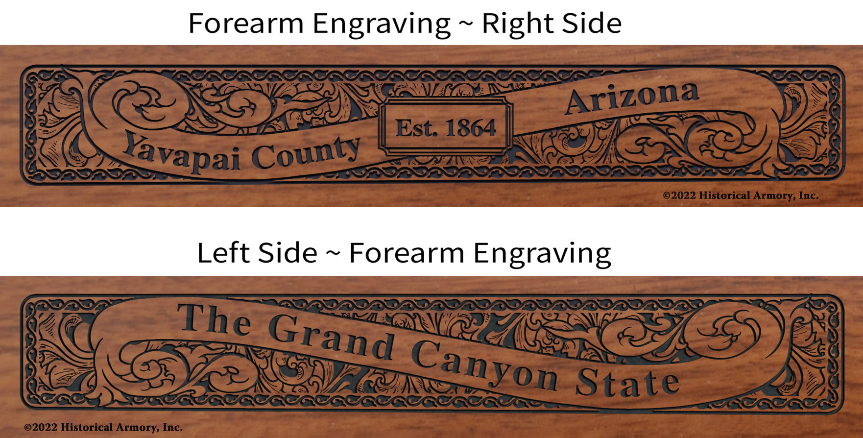 Yavapai County Arizona Engraved Rifle Forearm