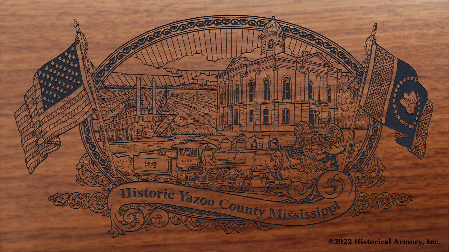Yazoo County Mississippi Engraved Rifle Buttstock
