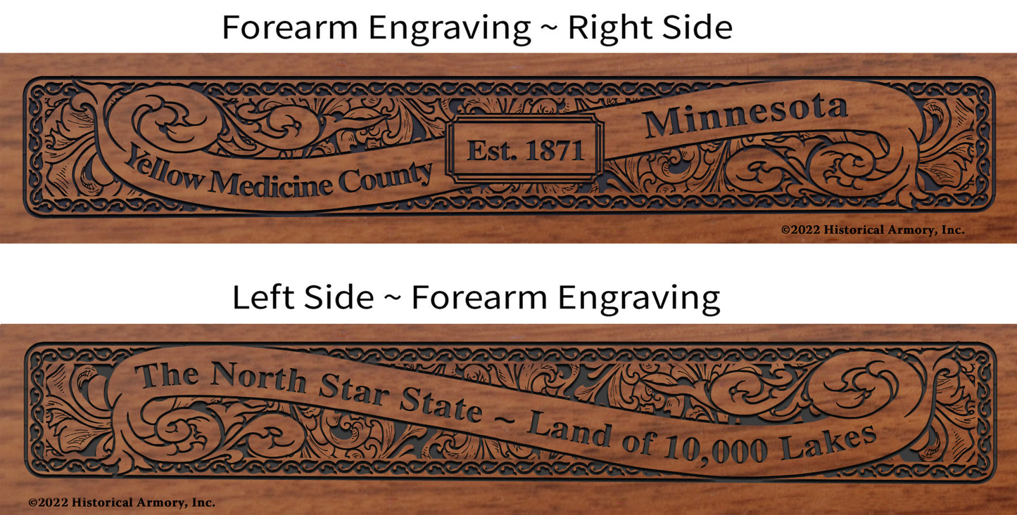 Yellow Medicine County Minnesota Engraved Rifle Forearm