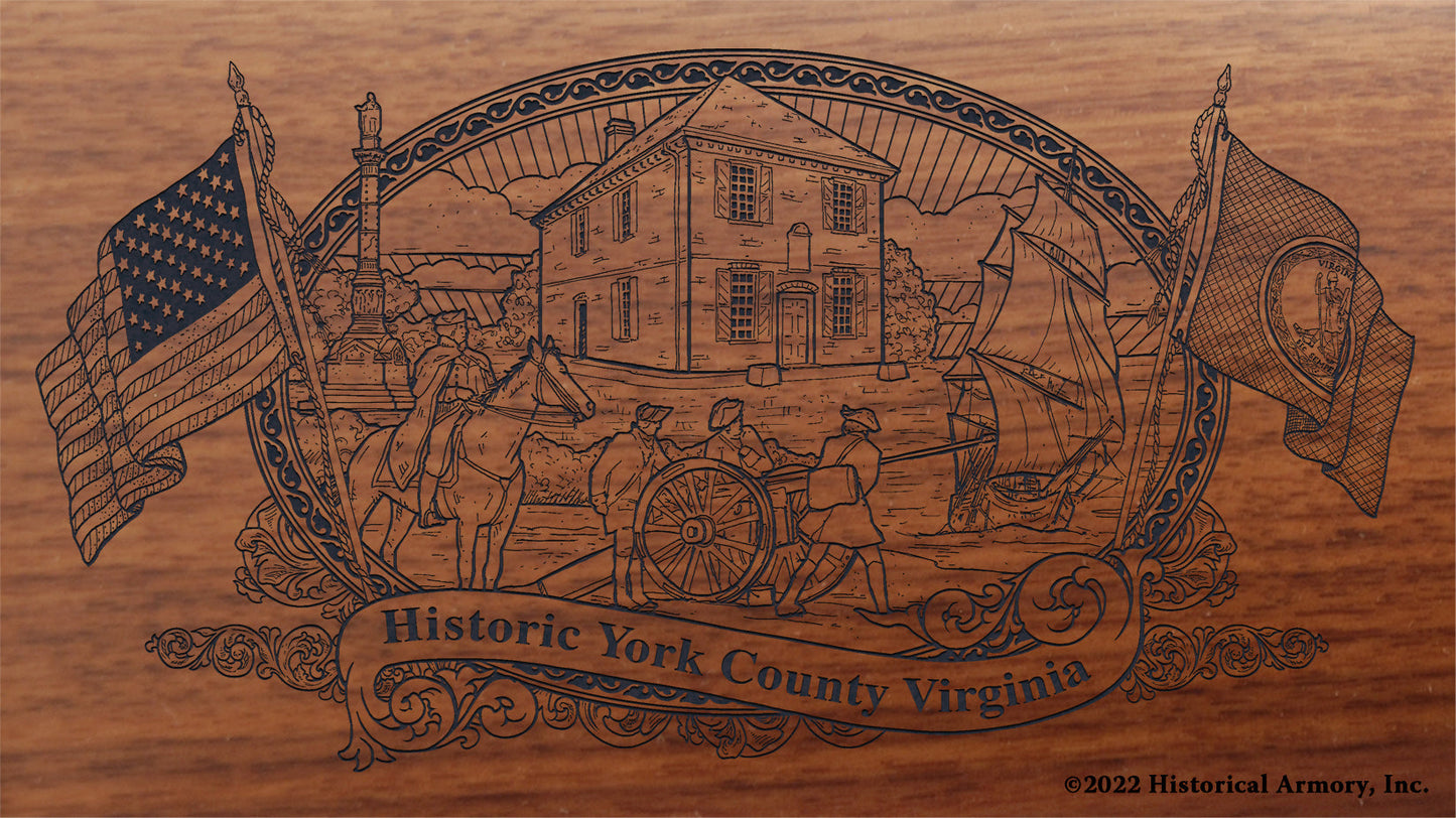 York County Virginia Engraved Rifle Buttstock
