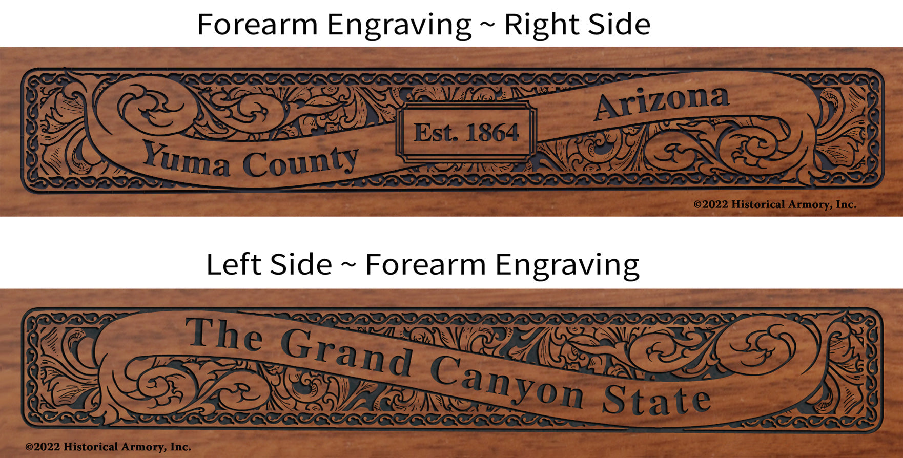Yuma County Arizona Engraved Rifle Forearm